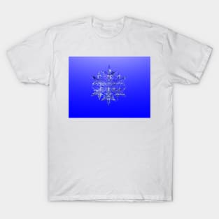 True Blue Fractal Snowflake T-Shirt